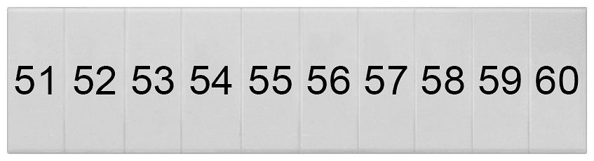 SIEMENS - Targhetta di siglatura, frontale, con 51-60, verticale, larghezza del morsetto: 4,2 mm 8WH81201AB55