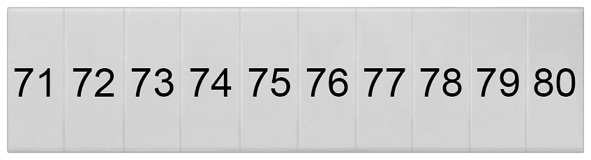 SIEMENS - Targhetta di siglatura, frontale, con 71-80, verticale, larghezza del morsetto: 4,2 mm