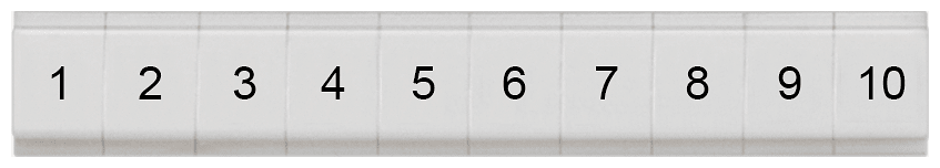 SIEMENS - Targhetta di siglatura, piatta, con 1-10, verticale, larghezza del morsetto: 4,2 mm, A: 6,4 mm 8WH81211AB05