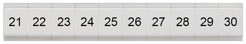 SIEMENS - Targhetta di siglatura, piatta, con 21-30, verticale, larghezza del morsetto: 4,2 mm, A: 6,4 mm 8WH81211AB25