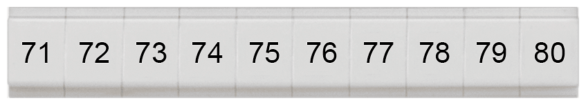 SIEMENS - Targhetta di siglatura, piatta, con 71-80, verticale, larghezza del morsetto: 4,2 mm, A: 6,4 mm