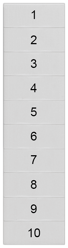 SIEMENS - Targhetta di siglatura, frontale, con 1-10, orizzontale, larghezza del morsetto: 4,2 mm 8WH81401AB05