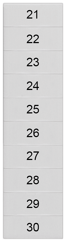 SIEMENS - Targhetta di siglatura, frontale, con 21-30, orizzontale, larghezza del morsetto: 4,2 mm