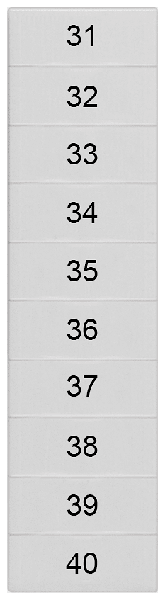 SIEMENS - Targhetta di siglatura, frontale, con 31-40, orizzontale, larghezza del morsetto: 4,2 mm 8WH81401AB35