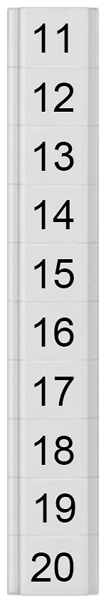 SIEMENS - Targhetta di siglatura, piatta, con 11-20, orizzontale, larghezza del morsetto: 4,2 mm 8WH81411AB15