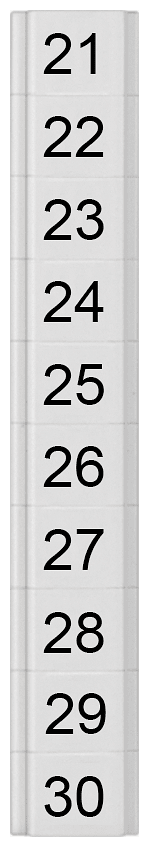 SIEMENS - Targhetta di siglatura, piatta, con 21-30, orizzontale, larghezza del morsetto: 4,2 mm 8WH81411AB25