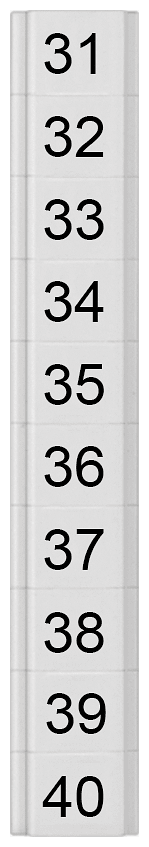 SIEMENS - Targhetta di siglatura, piatta, con 31-40, orizzontale, larghezza del morsetto: 4,2 mm 8WH81411AB35