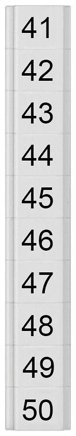 SIEMENS - Targhetta di siglatura, piatta, con 41-50, orizzontale, larghezza del morsetto: 4,2 mm 8WH81411AB45