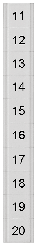 SIEMENS - Targhetta di siglatura, piatta, con 11-20, orizzontale, larghezza del morsetto: 5,2 mm 8WH81412AB15