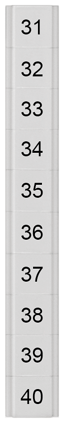 SIEMENS - Targhetta di siglatura, piatta, con 31-40, orizzontale, larghezza del morsetto: 5,2 mm 8WH81412AB35