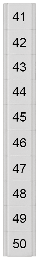 SIEMENS - Targhetta di siglatura, piatta, con 41-50, orizzontale, larghezza del morsetto: 5,2 mm 8WH81412AB45