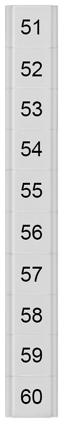 SIEMENS - Targhetta di siglatura, piatta, con 51-60, orizzontale, larghezza del morsetto: 5,2 mm 8WH81412AB55