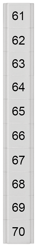 SIEMENS - Targhetta di siglatura, piatta, con 61-70, orizzontale, larghezza del morsetto: 5,2 mm 8WH81412AB65