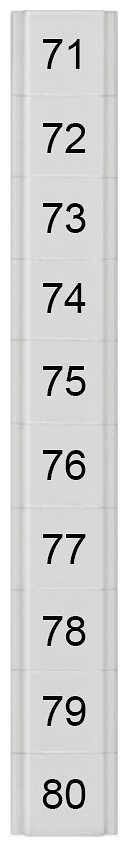 SIEMENS - Targhetta di siglatura, piatta, con 71-80, orizzontale, larghezza del morsetto: 5,2 mm 8WH81412AB75