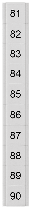 SIEMENS - Targhetta di siglatura, piatta, con 81-90, orizzontale, larghezza del morsetto: 5,2 mm 8WH81412AB85