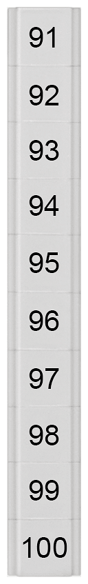 SIEMENS - Targhetta di siglatura, piatta, con 91-100, orizzontale, larghezza del morsetto: 5,2 mm 8WH81412AC05