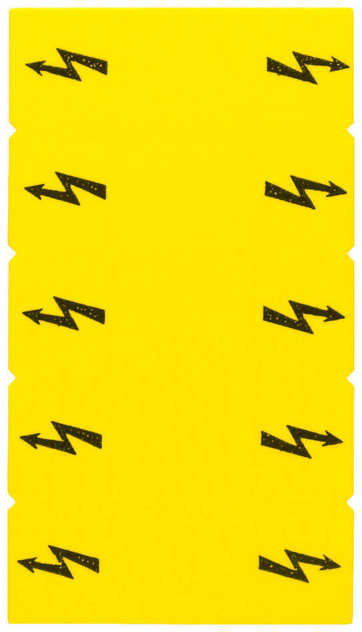 SIEMENS - Targhetta di siglatura, con simbolo di fulmine, verticale, larghezza del morsetto: 10,2 mm, giallo 8WH90655BA06