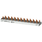 SIEMENS - Sbarra di collegamento a punte compatta, 10mm² collegamento +/AS 12x CBE 1MU con protezione contro i contatti accidentali