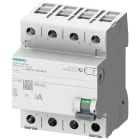 SIEMENS - Interruttore differenziale, a 4 poli, tipo A, In DC: 25 A, 30 mA, 6 mA, Un AC: 400 V
