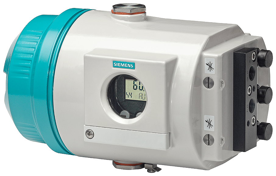 SIEMENS - SIPART PS2, intelligente posizionatore elettropneumatico per attuatori lineari e rotativi. 4...20mA, 2 conduttori, a semplice effetto, senza contat...