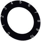 SIEMENS - targhetta identificativa per potenziometro, targhetta nera, iscrizione bianca, con iscrizione: 0...10, diametro esterno 33,5 mm 3SU19000BV160SA0