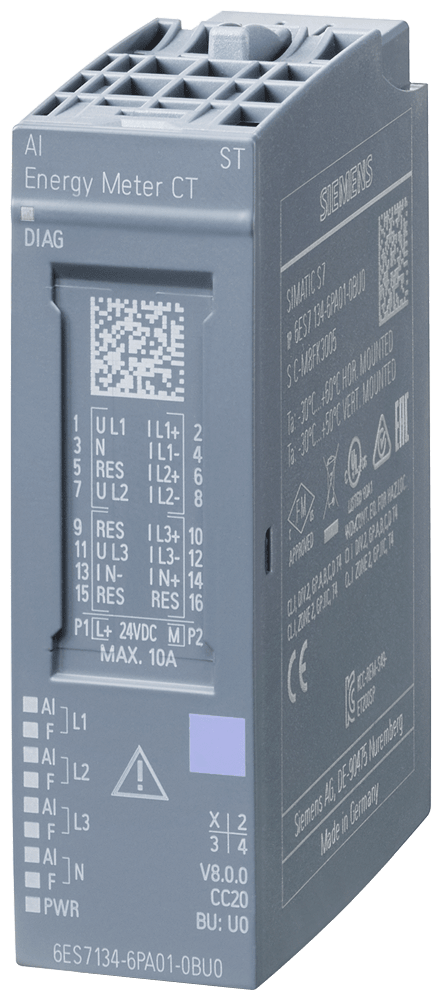 SIEMENS - SIPLUS ET 200SP AI Energy Meter CT ST -40 ... +70 °C con Conformal Coating based on 6ES7134-6PA01-0BU0