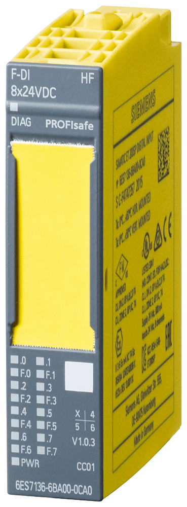 SIEMENS - SIPLUS ET 200SP F-DI 8x24VDC HF -40 ... +70 °C con Conformal Coating based on 6ES7136-6BA01-0CA0