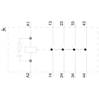 SIEMENS - Contattore ausiliario, 4NO, AC 230 V, 50/60 Hz, S00, morsetti a molla, con componente RC