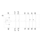 SIEMENS - contattore grandezza costruttiva 2, a 2 poli DC 3 e 5, 32 A blocchetto di contatti ausil. 22 (2 NO + 2 NC) comando in corrente continua con varisto...