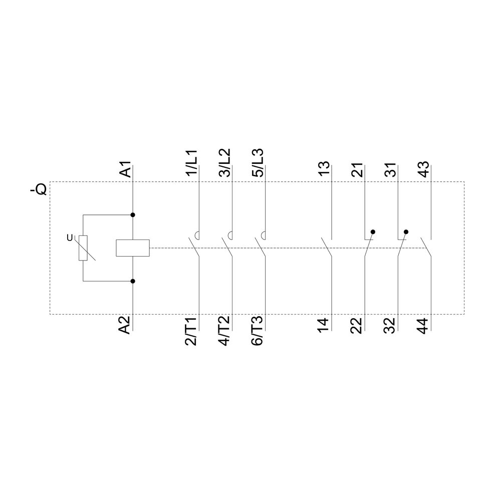 SIEMENS - Contattore, AC-1, 690 A/690 V/40 °C, a 3 poli, AC/DC 240 ... 277 V, 2NO+2NC