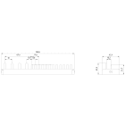 SIEMENS - Sbarra di collegamento a punte 10mm², quadrifase, 1x (3 fasi+N) + 6x (1 fase+N), 181mm sezionabile