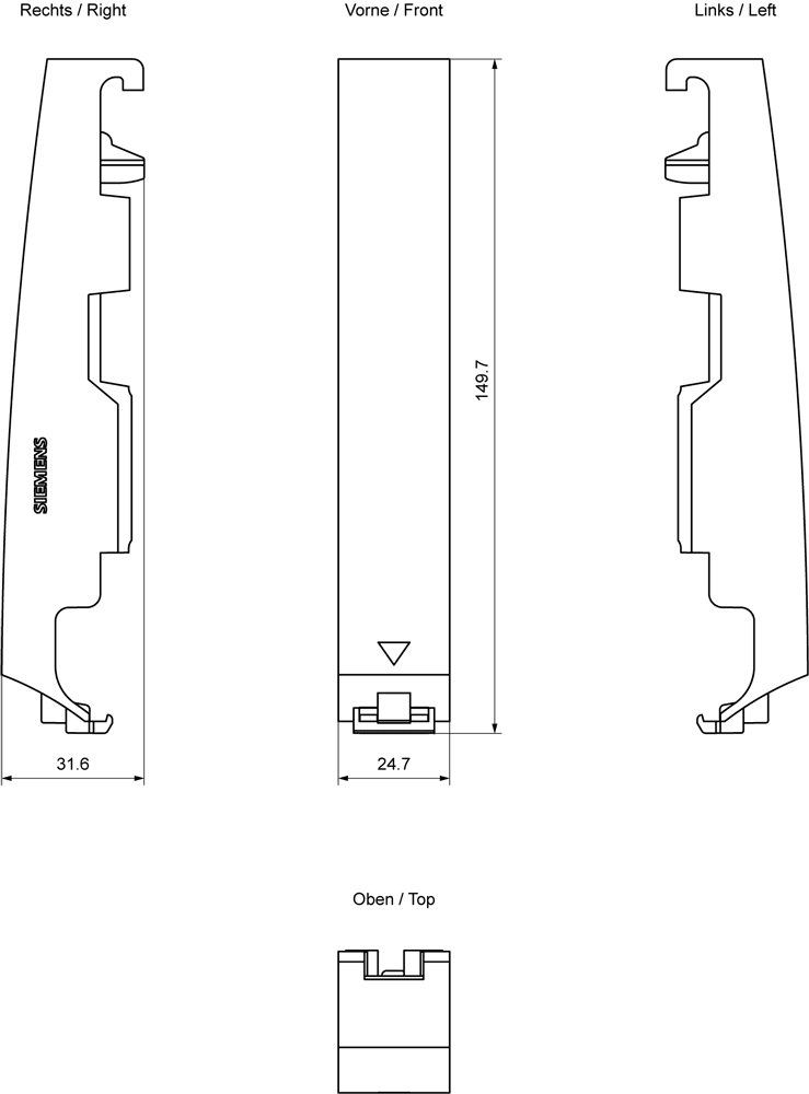 SIEMENS - SIMATIC S7-1500 Copertura per posto connettore per Active Backplane UI 5 6ES75900CA000AA0