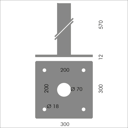 SIMES - FLANGIA QUAD.PER MINISHIFT PALO ANT