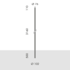 SIMES - PALO D102 CODOLO D76 H3.77M GRI