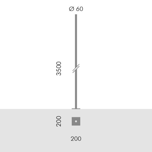 SIMES - PALO D.60 FLANGIATO H.3,5M F.T.ANT S.2843.24