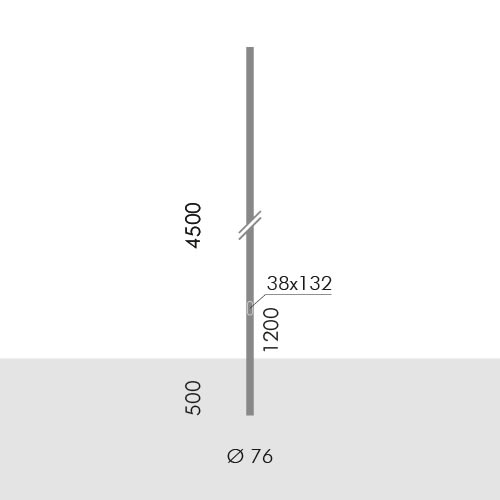 SIMES - PALO D.76 INT.H.4,5M F.T.+PORT. ANT S.2844.24