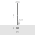 SIMES - PALO D.120FLA.H.4,2M F.T.+PORT. GRI