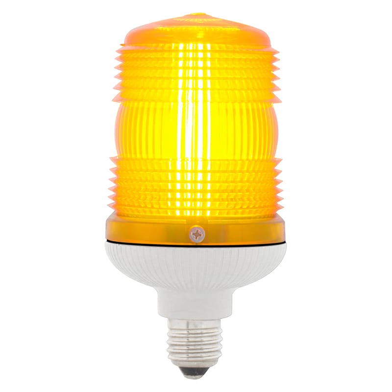 SIRENA - LUCE GIALLA lampada ad incandescenza luce fissa/lampeggiante IP54 base GRIGIA