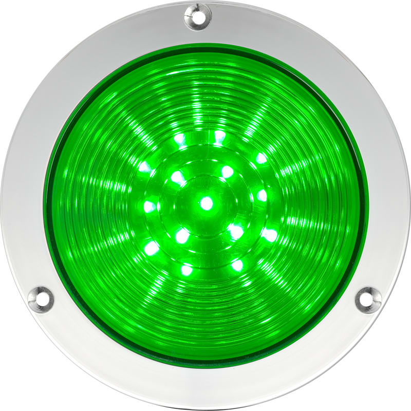 SIRENA - R4 LED, segnalazione prioritaria, luce fissa, IP66, V24ACDC, base cromata