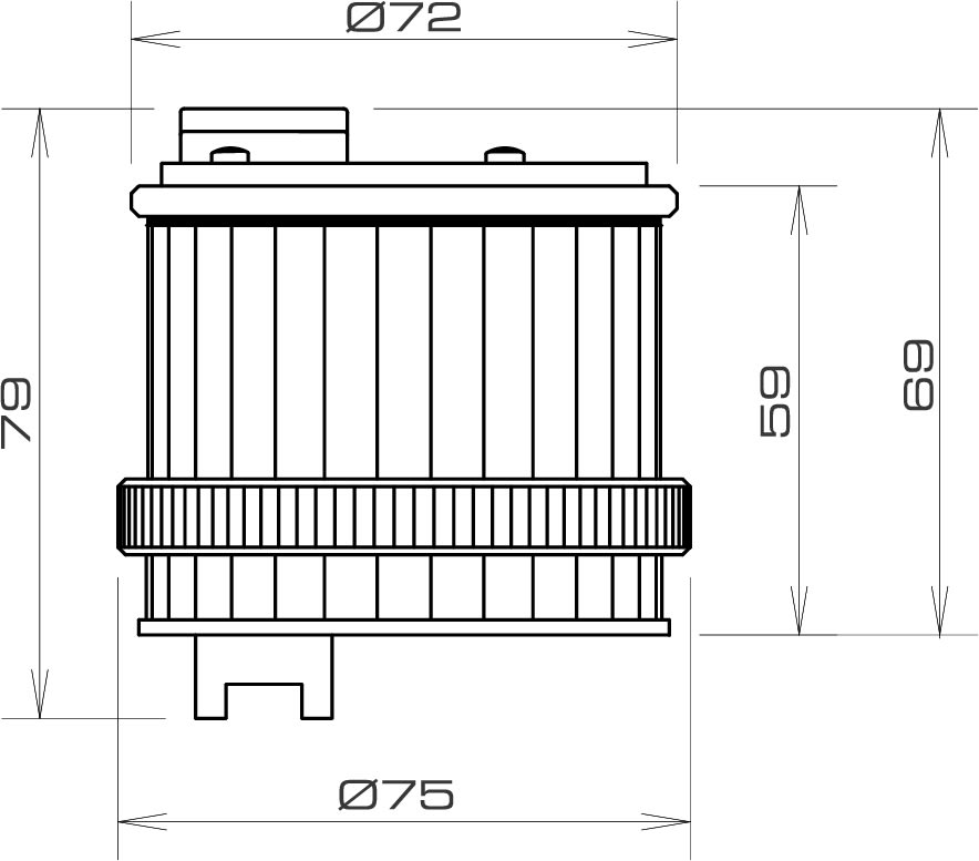 SIRENA - TWS STY , lampada ad incandescenza, luce fissa, IP66, V12/240ACDC, ghiera GRIGIA