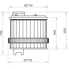 SIRENA - TWS STY , lampada ad incandescenza, luce fissa, IP66, V12/240ACDC, ghiera GRIGIA