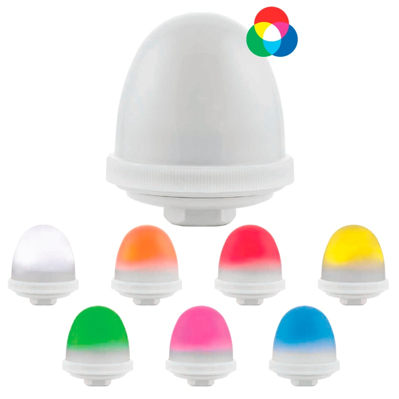 SIRENA - OVOLUX RGB : dispositivo di segnalazione luminoso a flash allCOLOR - 12/24VDAC - IP66 - grigio 30107
