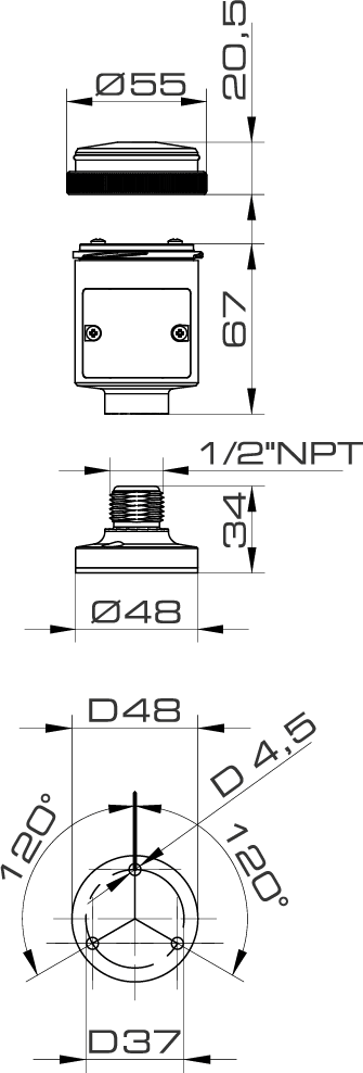 SIRENA - MINITWS WIRING BASE1 contatto comune 5 contatti indipendenti 240V IP66