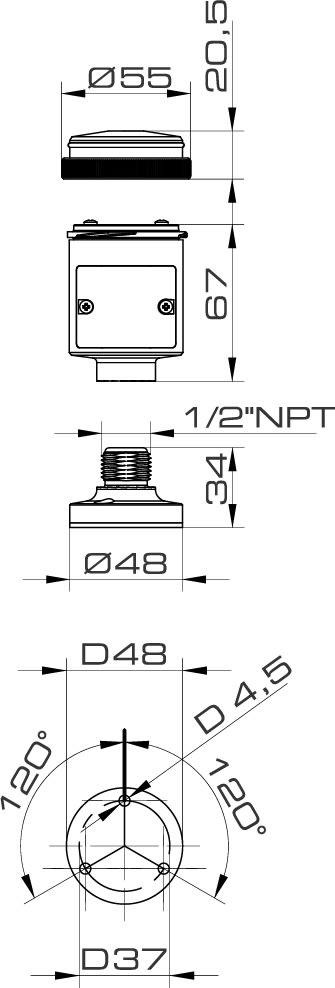 SIRENA - MINITWS WIRING BASE1 contatto comune 5 contatti indipendenti 240V IP66