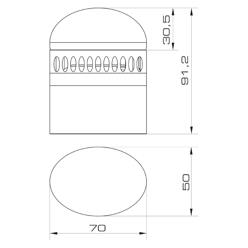SIRENA - ELYPS AM GRIS,  piezoelettrico con 2 tipologie di suono, 87db, IP65