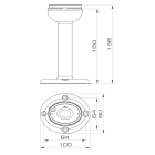 SIRENA - ELYPS MB EXTENTED BASE NERA montagggio superficie piana colonna rialzata di 10cm 32378