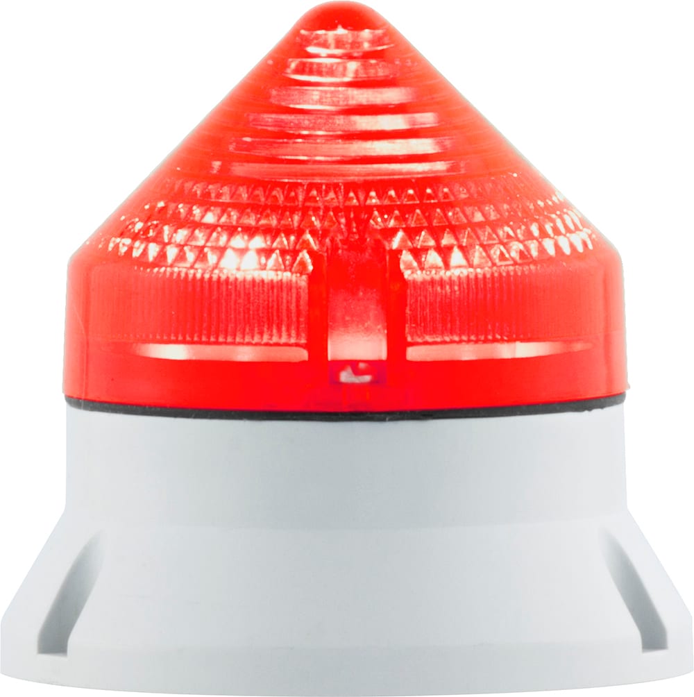 SIRENA - CTL600 STEADY rosso, luce fissa, IP54, 12/240ACDC, diametro 60mm, base grigia