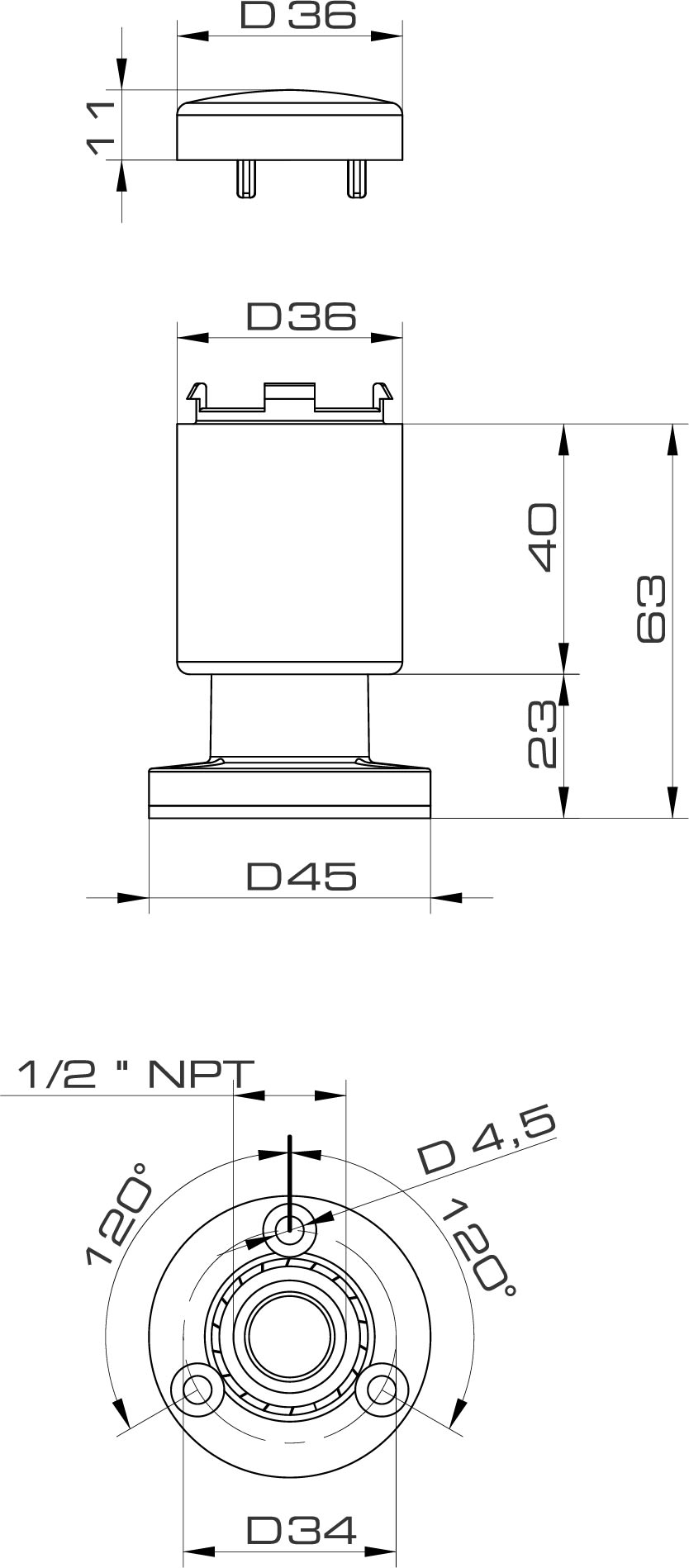 SIRENA - BABYTWS WIRING BASE base per il cablaggio 1 contatto comune 6 indipendenti IP65 36450