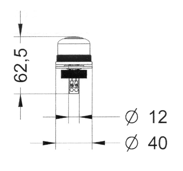 SIRENA - BEBIP buzzer ad incasso (16-22-30mm) con ghiera suono intermittente 82db IP55 V48ACDC