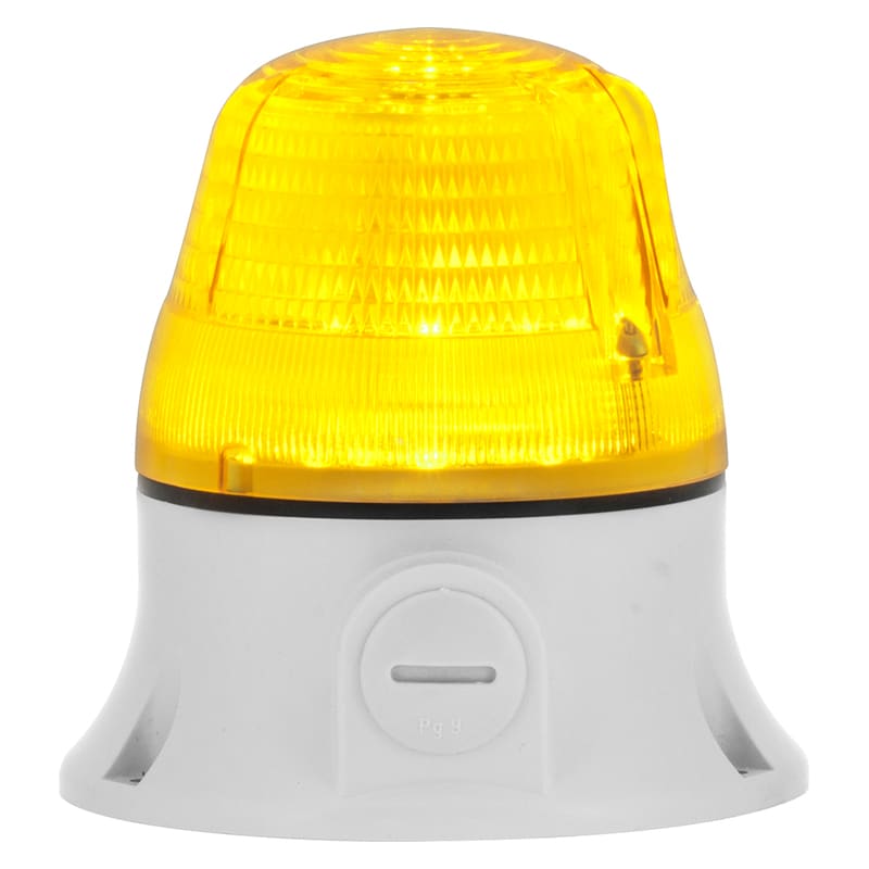 SIRENA - MICROLAMP LED per segnalazione macchina luce fissa/lampeggiante IP54 V12/24ACDC